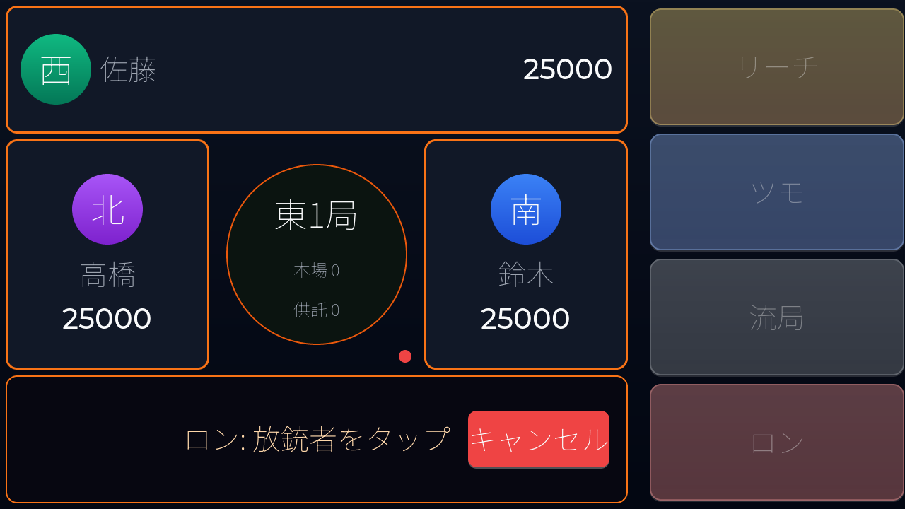 ロン放銃者選択